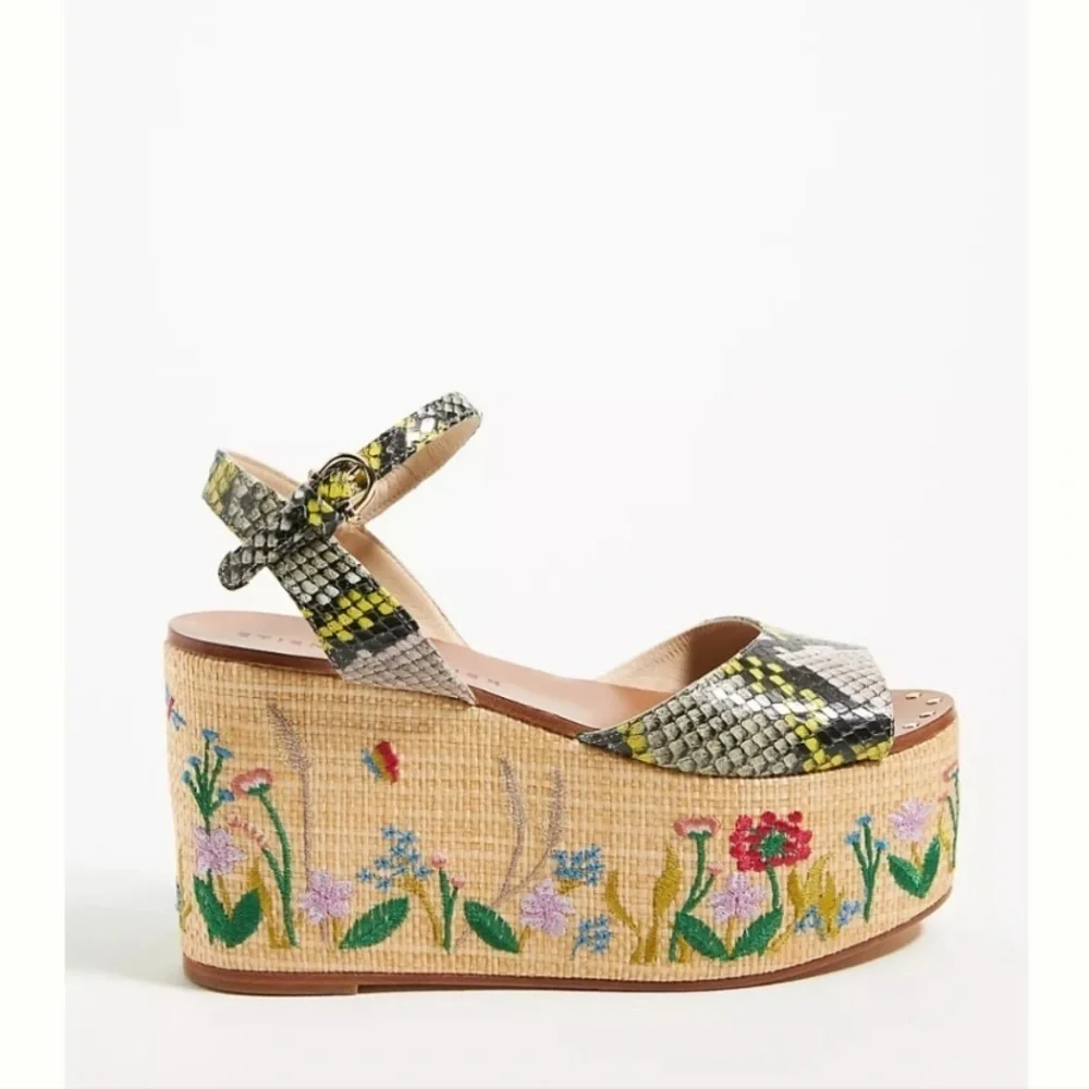 Anthropologie ETINEE AIGNER FLORAL SHOE SOPHIA SIZE 9.5 New Without box